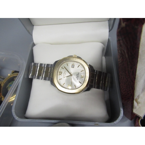 60 - Collection of watches including a cased Rotary Elite 100 metres stainless steel wristwatch, a cased ... 