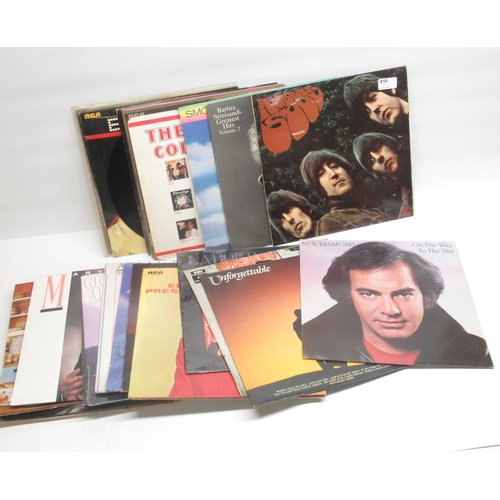 810 - Collection of LP records incl. Beatles Rubber Soul, Elvis, Billy Fury, Abba, Cilla, Marvin Gaye etc,... 