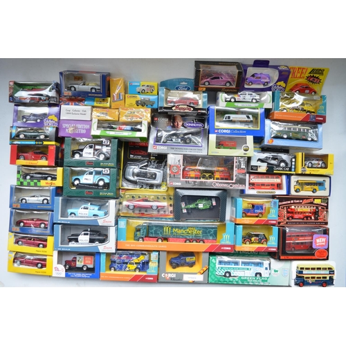 355 - Collection of diecast model cars, various manufacturers and scales incl. Corgi, Maisto, Saico, Oxfor... 