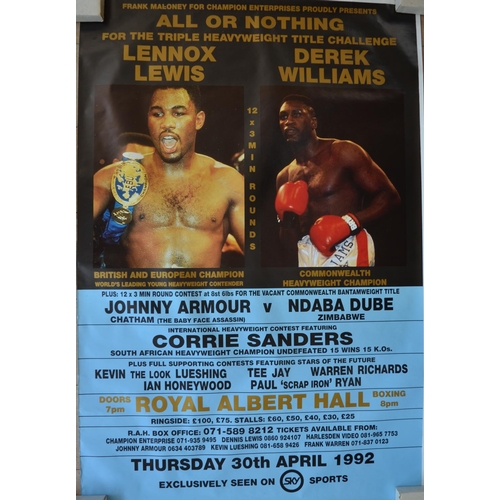 1409 - Five original boxing promotional posters to include Lennox Lewis vs Oliver McCall, Audley Harrison, ... 