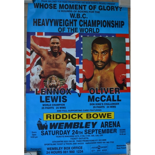 1409 - Five original boxing promotional posters to include Lennox Lewis vs Oliver McCall, Audley Harrison, ... 