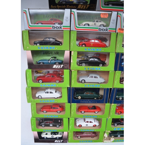 356 - Forty four 1/43 scale diecast Jaguar models from Elicor, Best Model and Model Box, contents at least... 