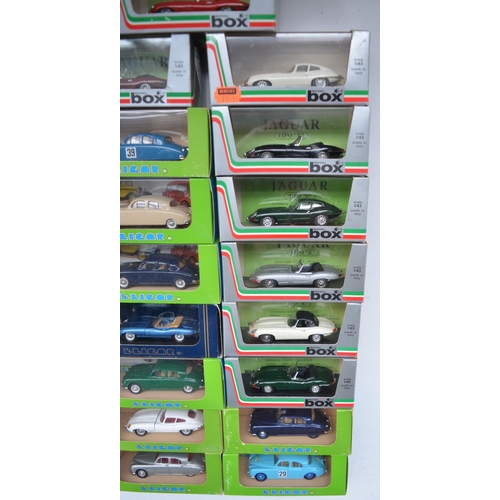 356 - Forty four 1/43 scale diecast Jaguar models from Elicor, Best Model and Model Box, contents at least... 