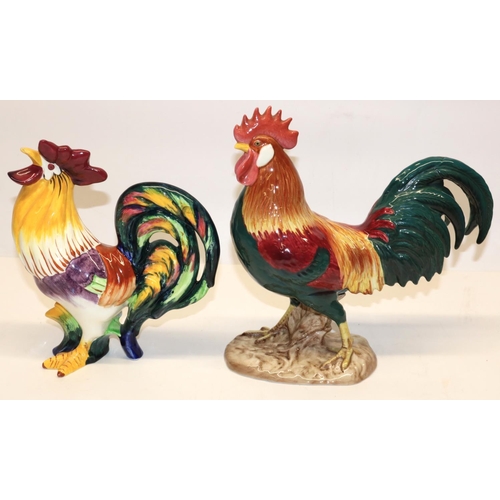 349 - Two brightly painted ceramic figures of cockerels: Beswick model 1892, H25cm; and Wedgwood, H22cm (2... 