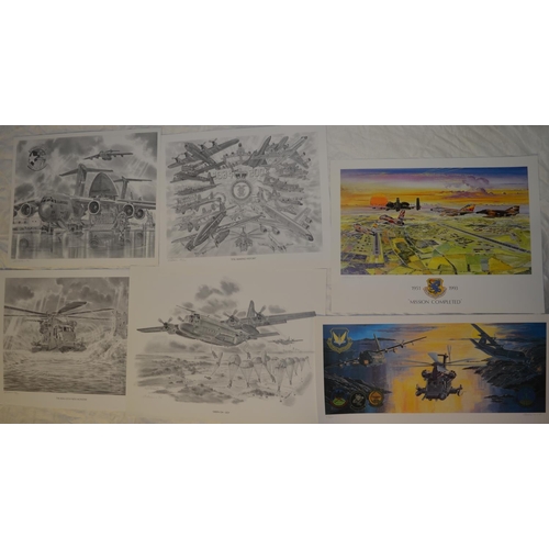 761 - Collection of 35 post war/Cold War/modern related aviation prints by Geoff Pleasance, the majority s... 