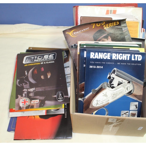 1428 - Box of gun trade brochures and catalogues, including Parker Hale, Perazzi, Webley etc (QTY)