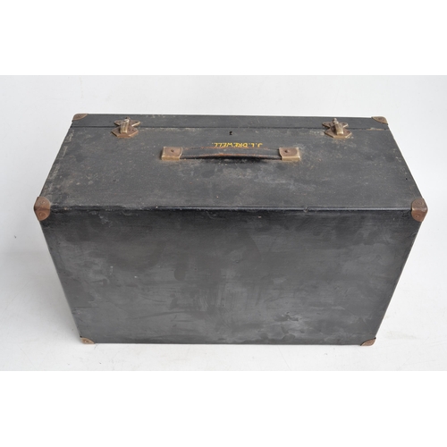 1376 - Wood joiners tool box, with painted name J.Drewell