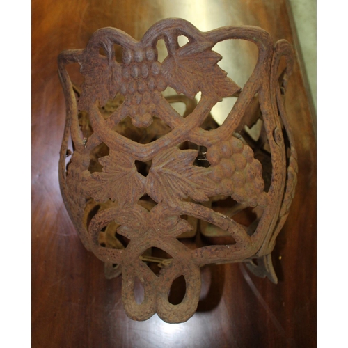 1407A - A Victorian cast planter with grape design H30cm