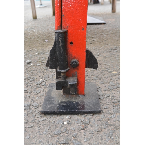 2 - Railway signal lever mounted on fixed base (lever does not move) with Line Blocked cuff (SR). H113cm