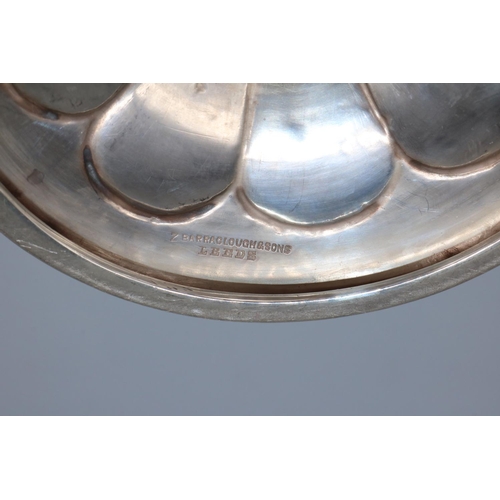 1053 - George V1 hallmarked silver two handled pedestal bowl, on faceted tapering circular base, by Thomas ... 