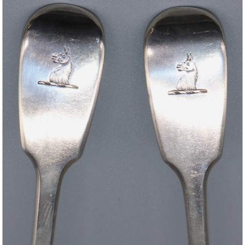 1062 - Pair of Victorian hallmarked silver Fiddle pattern sauce ladles, by William Robert Smily London 1844... 