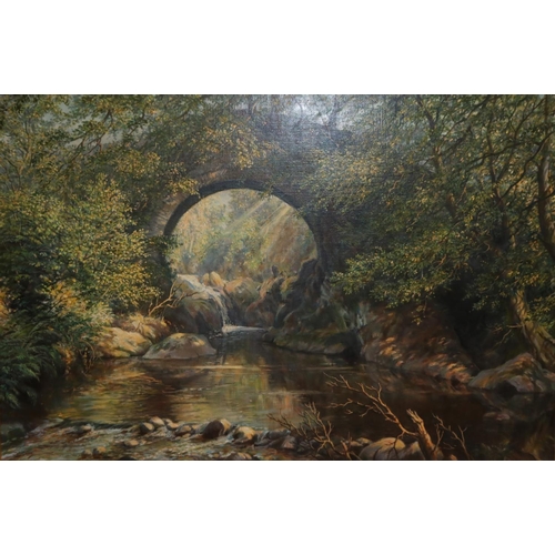 1283 - Victor Elford (British 1911-2003); 'Lydia Bridge, Summer, South Brent, Devon' oil on canvas, signed ... 