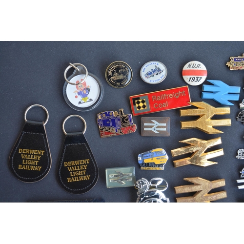40 - Collection of British Railways pin badges, uniform buttons (including 6 framed vintage LNER buttons)... 