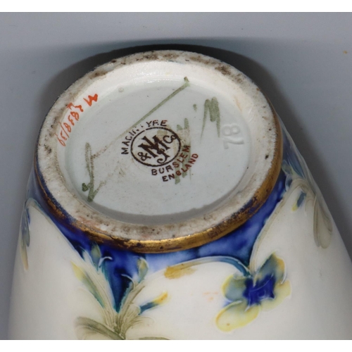 1139 - William Moorcroft for James Macintyre & Co: Florian ware vase of high shouldered form, Pansy pattern... 