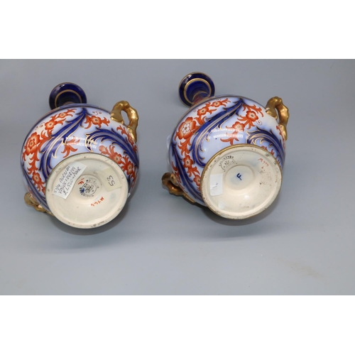 1140 - William Moorcroft for James Macintyre & Co: pair of twin handled Aurelian design vases, printed mark... 