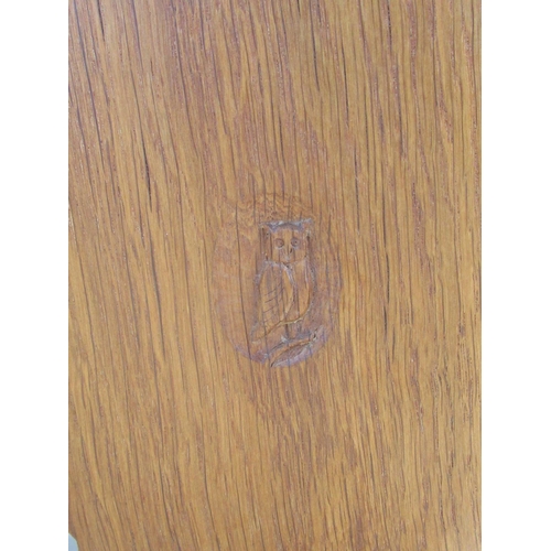 1358 - Albert Owlman Harrison of Thirsk - an oak rectangular dining table, with two fall leaves on faceted ... 