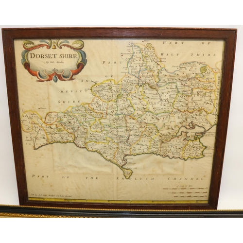 C18th Robert Morden hand coloured map of Dorsetshire by Robert Morden ...