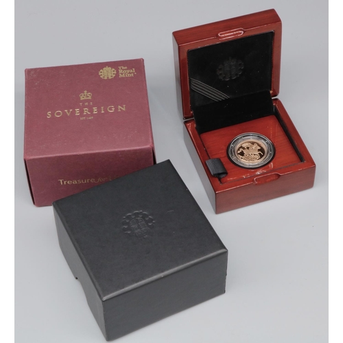 1096 - Royal Mint 2018 Gold Proof Sovereign coin, encapsulated with original certificate No.00129, COA NoSZ... 