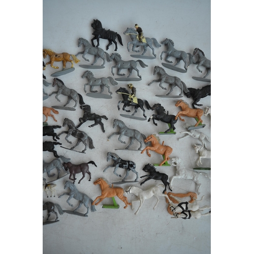 292 - Collection of plastic model horses and (mostly) Cowboys and Indian figures, various manufacturers to... 