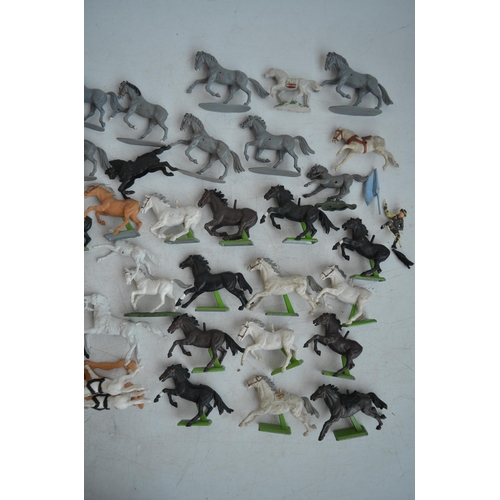 292 - Collection of plastic model horses and (mostly) Cowboys and Indian figures, various manufacturers to... 