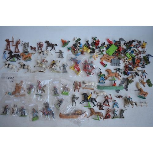 292 - Collection of plastic model horses and (mostly) Cowboys and Indian figures, various manufacturers to... 