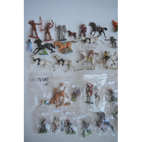 292 - Collection of plastic model horses and (mostly) Cowboys and Indian figures, various manufacturers to... 