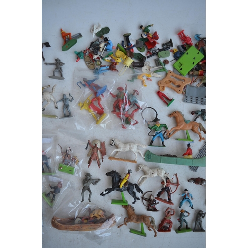 292 - Collection of plastic model horses and (mostly) Cowboys and Indian figures, various manufacturers to... 