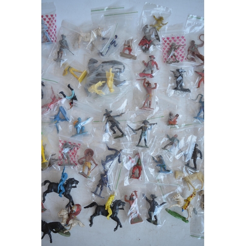 295 - Extensive collection of plastic toy figures, mostly Cowboys and Indians to include Timpo, Britain's ... 