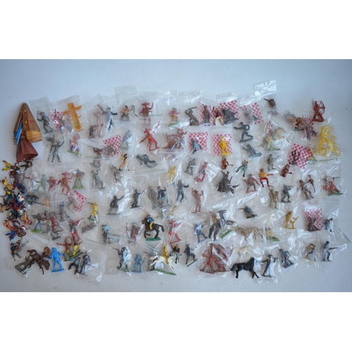 295 - Extensive collection of plastic toy figures, mostly Cowboys and Indians to include Timpo, Britain's ... 