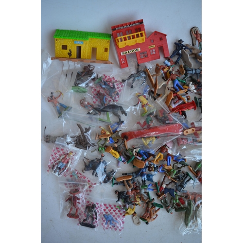 295 - Extensive collection of plastic toy figures, mostly Cowboys and Indians to include Timpo, Britain's ... 