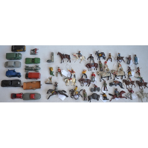 297 - Collection of vintage metal and lead cast figures to include Britain's, Cherilea (including a very r... 