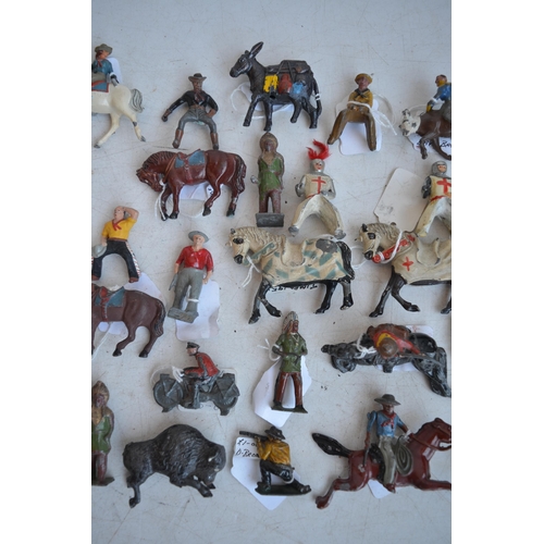 297 - Collection of vintage metal and lead cast figures to include Britain's, Cherilea (including a very r... 