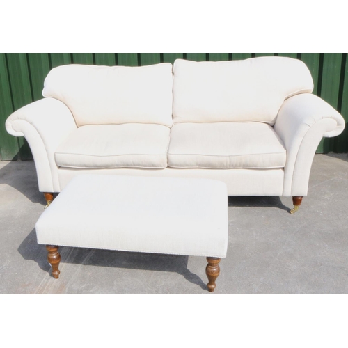 1316 - Country House style sofa, with outsplayed arms and loose back and seat cushions, upholstered in self... 