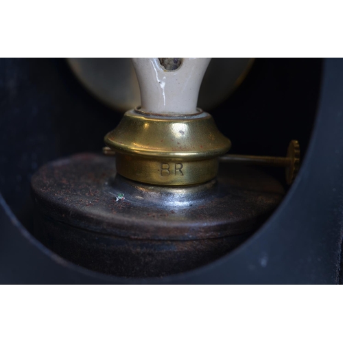 52 - Vintage British Rail (E) guards oil lamp from Laisterdyke, West Yorkshire (with stamped brass panel)... 