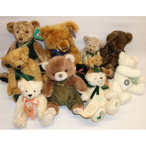 101 - Eleven modern collectable teddy bears, incl. Harrods, Suki, Hermann, and Boyds (11)