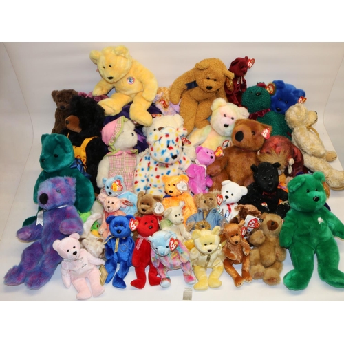 104 - Large quantity of modern collectable soft toys, predominantly TY incl. Beanie Babies (Qty)