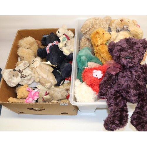 109 - Quantity of modern collectable teddy bears incl. Russ and Gund, and two Dean's Rag Book Bears incl. ... 