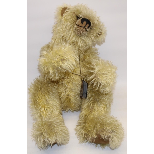 118 - Large modern jointed blonde mohair teddy bear by Speedy Bears (Germany), designed by Manuela Rix, ap... 