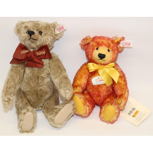 20 - Two Steiff teddy bears: 2005 issue bear in red tipped mohair, and a 1908-2008 commemorative bear, ma... 