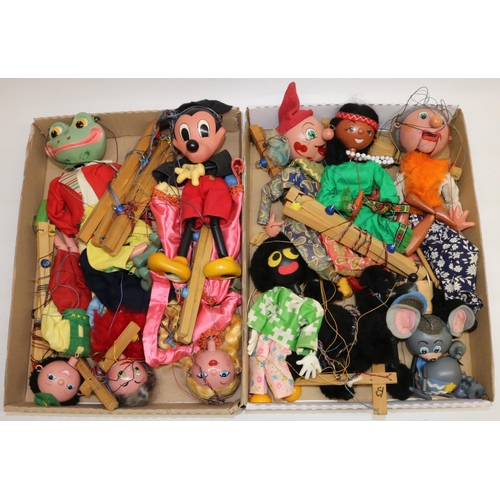 258 - Group of eleven unboxed Pelham Puppets, incl. Mickey Mouse, frog, princess, etc. (11)