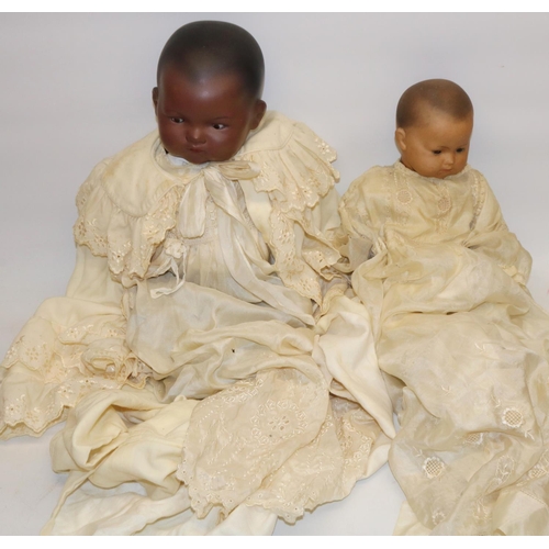 261 - Two German bisque head baby dolls, max. H50cm