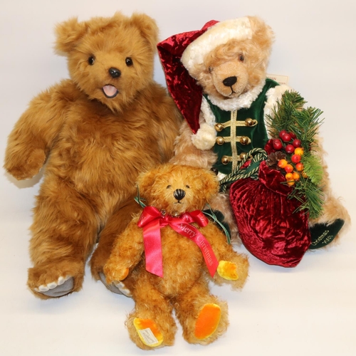 62 - Hermann blonde mohair 2003 Christmas bear in Santa outfit; Dean's Rag Book Jingle Bells centenary ye... 
