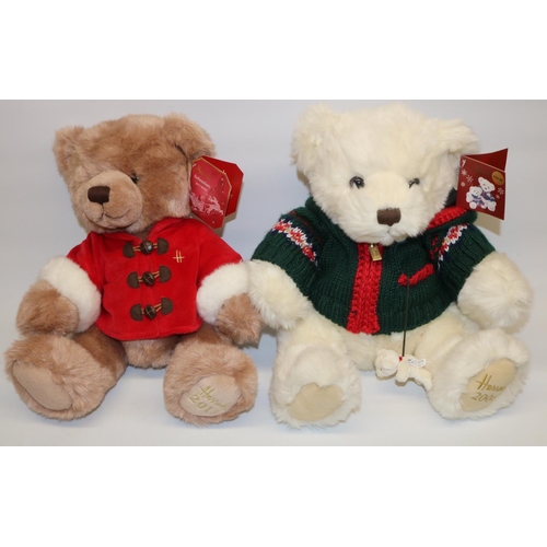 74 - Two Harrods Christmas teddy bears: Sebastian 2013, and Alexander 2006