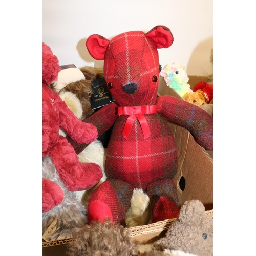 87 - Various modern collectable teddy bears and soft toys, incl. TY, Harrods Millennium Bear, Gund, Harri... 