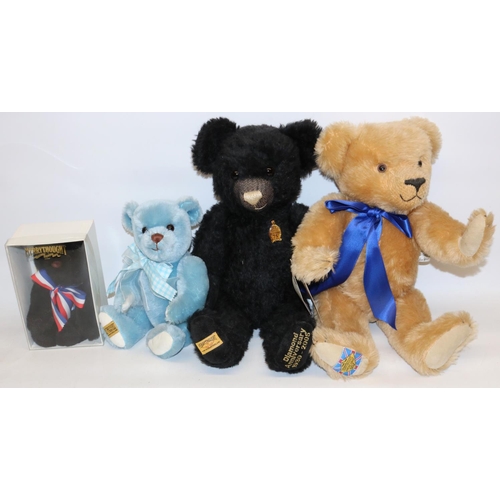 89 - Four modern collectable Merrythought teddy bears, comprising Diamond Jubilee, 75th anniversary, Hope... 