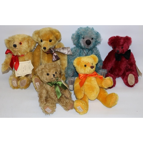 90 - Six Dean's Rag Book modern collectable teddy bears, incl. George, Bertie, etc., max. H37cm (6)