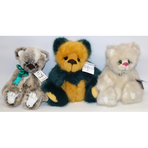 92 - Three Kaycee Bears, designed by Kelsey Cunningham: Rizzo, Tomkin, and Bugsy 13/50, max. H34cm (3)