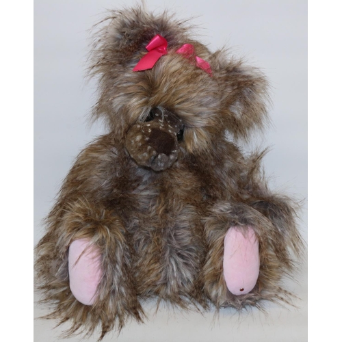 94 - Kaycee Bears, designed by Kelsey Cunningham: Priscilla, teddy bear with long tawny fur, H52cm