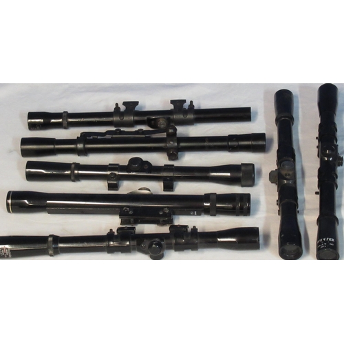 41 - Collection of air rifle scopes inc. Green Kat, Nikko Stirling, Hunter, etc.