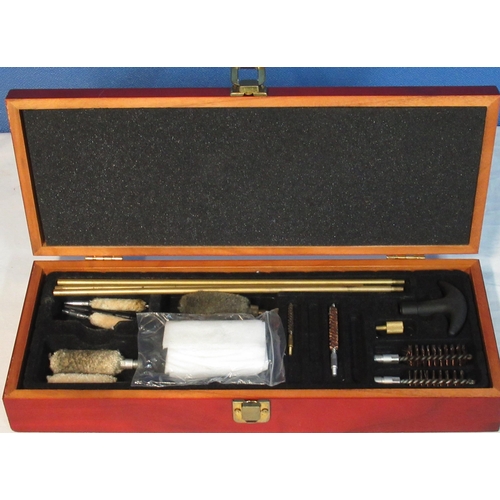 55 - 12B and 410 gun cleaning kit in wooden box